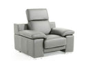 Evergreen Modern Stone Grey Italian Leather Chair