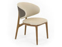 Chance - Contemporary Cream and Brown Leatherette Walnut Dining Chair