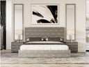Dynasty - Eastern King Modern Shagreen Bedroom Set - 3 Drawer