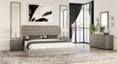 Dynasty - Eastern King Modern Shagreen Bedroom Set - 3 Drawer