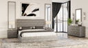 Dynasty - Eastern King Modern Shagreen Bedroom Set - 3 Drawer