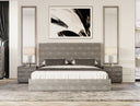 Dynasty - Eastern King Modern Shagreen Bedroom Set - 3 Drawer