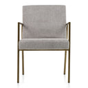 Burnham - Modern Light Grey & Brass Arm Dining Chair