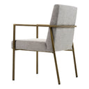 Burnham - Modern Light Grey & Brass Arm Dining Chair