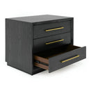 Manhattan - Contemporary Grey and Gold Nightstand