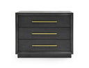 Manhattan - Contemporary Grey and Gold Nightstand
