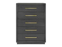 Manhattan- Contemporary Grey and Gold Chest