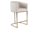 Yukon - Modern Off White Fabric & Brushed Brass Counter Chair