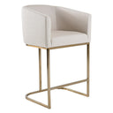 Yukon - Modern Off White Fabric & Brushed Brass Counter Chair