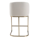 Yukon - Modern Off White Fabric & Brushed Brass Counter Chair