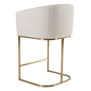 Yukon - Modern Off White Fabric & Brushed Brass Counter Chair