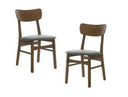 Lucas Mid-Century Cream & Walnut Dining Chair