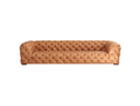 Dexter - Transitional Camel Full Italian Leather Tufted Sofa