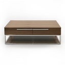 Heloise - Modern Walnut and Stainless Steel Coffee Table