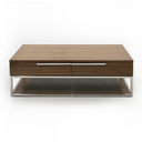 Heloise - Modern Walnut and Stainless Steel Coffee Table