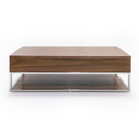 Heloise - Modern Walnut and Stainless Steel Coffee Table