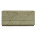 Nixa - Modern Wide Birch + Brushed Bronze Dresser