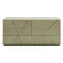 Nixa - Modern Wide Birch + Brushed Bronze Dresser