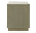 Nixa - Modern Wide Birch + Brushed Bronze Nightstand