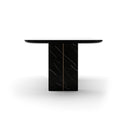 Overlap Rectangle Dining Table Dark