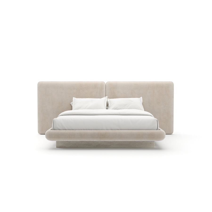 Overlap Uph 2 Panel  Kg Bed Ivory
