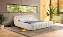 Yolonda - Modern Off-White Fabric Bed