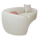 Winfree Modern Off White + Coral Fabric 3-Seater Sofa
