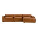 Cambria - Modern RAF Cognac Leather Sectional Sofa