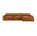 Cambria - Modern LAF Cognac Leather Sectional Sofa