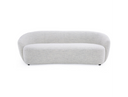 Joshua Modern 4-Seater Curved White and Taupe Fabric Sofa