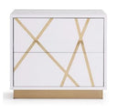 Nixa - Modern White + Gold 4-Piece Bedroom Set