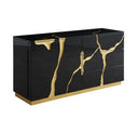 Aspen - Modern Black + Gold Bed + Nightstands