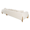 Fleury - Contemporary Cream Fabric and Walnut RAF Sectional Sofa