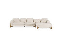 Conrad - Modern Beige Fabric Sectional Sofa With 3 Recliners