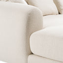 Fleury - Contemporary Cream Fabric and Walnut RAF Sectional Sofa