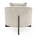 Forbis - Contemporary Light Grey Fabric + Brown Accent Chair