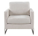Prince - Contemporary Cream Fabric + Gold Accent Chair