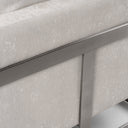 Prince - Contemporary Off White Fabric + Silver Accent Chair