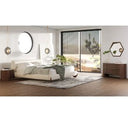 Fleury - Contemporary Cream Fabric and Walnut Lounge Chair