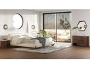 Fleury - Contemporary Cream Fabric and Walnut Bedroom Set