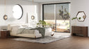 Fleury - Contemporary Cream Fabric and Walnut Bedroom Set