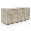 Daystar + Roma - Modern Beige Velvet + Travertine + Gold Bedroom Set