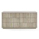 Roma - Modern Faux Travertine + Gold Dresser