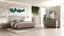 Charlene Modern Grey Elm & Stainless Steel 4-Piece Bedroom Set