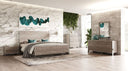 Charlene Modern Grey Elm & Stainless Steel 4-Piece Bedroom Set
