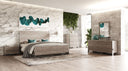 Charlene Modern Grey Elm & Stainless Steel 4-Piece Bedroom Set