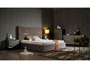 Duke Modern Grey Velvet & Black Gun Chrome 4-Piece Bedroom Set