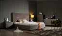 Duke Modern Grey Velvet & Black Gun Chrome 4-Piece Bedroom Set