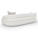 Joshua Modern 4-Seater Curved White and Taupe Fabric Sofa