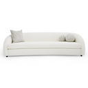 Joshua Modern 4-Seater Curved White and Taupe Fabric Sofa
